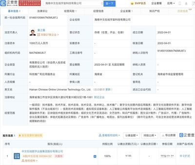 中文在線(xiàn)于海南成立宇宙科技公司，布局人工智能公共服務(wù)平臺(tái)技術(shù)咨詢(xún)服務(wù)